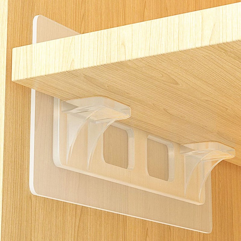 Ourart 24 Pieces Adhesive Shelf Bracket  Double Row Reinforced Design Shelf Support Pegs for Shelves Kitchen Cabinet Book Closet - Image 1
